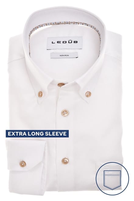 Ledûb modern fit wit mouwlengte 7