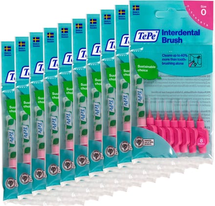 TePe - Interdentale Ragers Original 0,4 mm Roze - 10 x 8 stuks - Voordeelverpakking