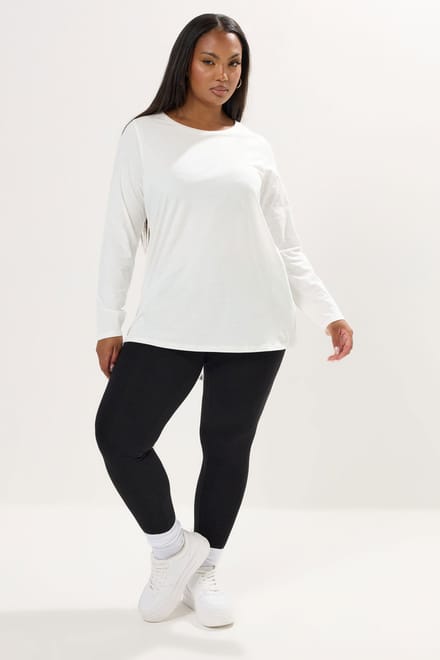 Yours Wit Tshirt Met Lange Mouwen Size 48