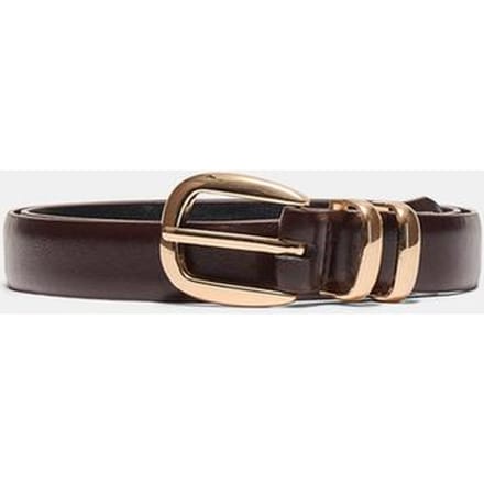 Stradivarius Basisleereffect riem met glans  Bruin 90