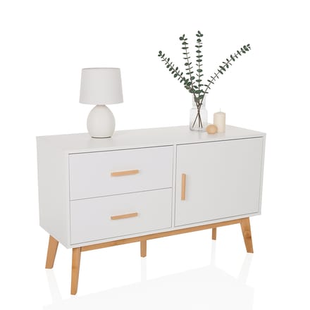 Dressoir / commode TAROLO I 120x71,5x40 cm 2 laden 1 deur wit hjh LIVING