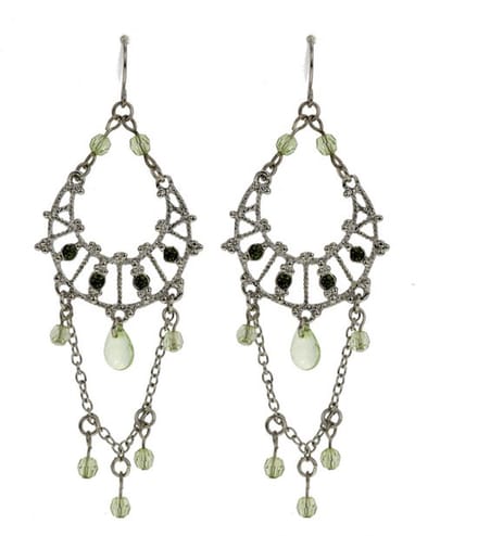 Behave - Oorhangers dames - Boho chic stijl - Zilverkleur met groen