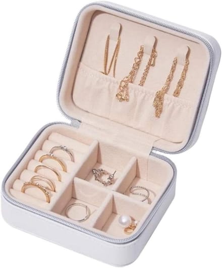 Sieradendoos Reis - Sieraden Opberger - Sieraden Beschermen - Zachte Binnenkant - Compact Formaat - Wit
