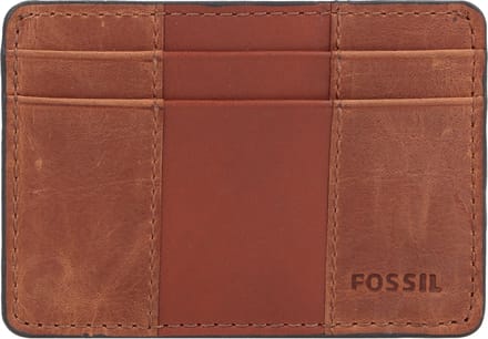 FOSSIL Kaarthouder Everett Card Case Medium Brown Bruine