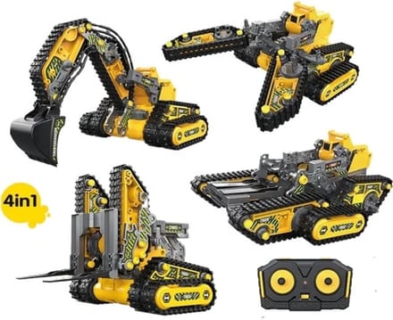 YAR Graafmachine 4 in 1 - robot Speelgoed - Buitenspeelgoed - Zandbak - Elektrische Kraan - Geel