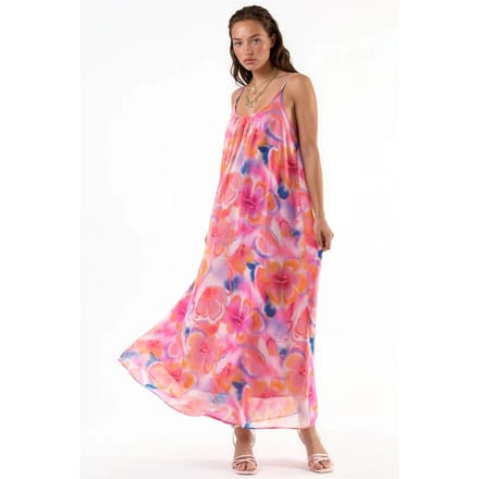 Bloemen U-Kraag Midi Jurk
