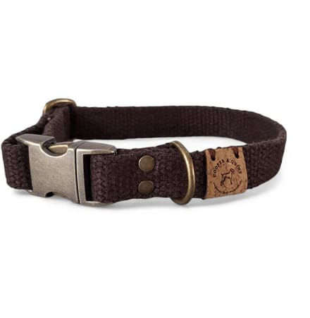 Cooper & Quint Simply Hemp Halsband - Kastanjebruin - Medium - Oud Messing