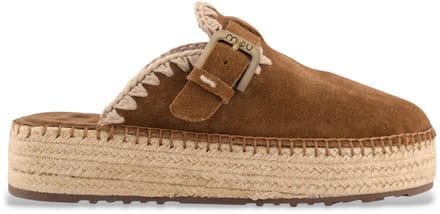 Mou Jute Clog Plain Sue Instappers - Dames - Bruin - Maat 41