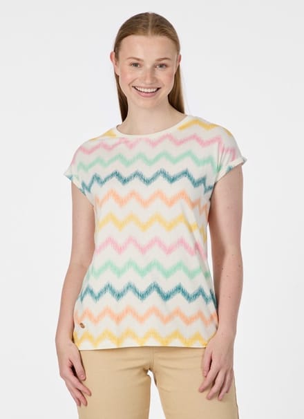 Shirt Diona beige streep print KM Ragwear - maat 3XL
