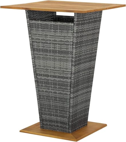 Tuinstatafel - Buitentafel - Buiten genieten - Weerbestendig frame - 80 x 80 x 110 cm - Grijs