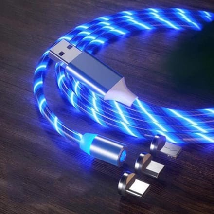 Lueur LED verlichting snelladen magnetische USB Type C kabel magnetische USB Micro oplaadkabel draad voor Huawei iPhone