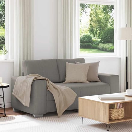 vidaXL - Loveseat - Sofa - Lichtgrijs - 160x77x82 - cm - Corduroy - Stof