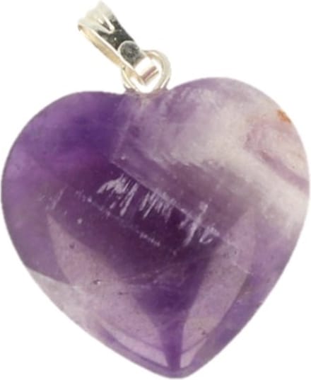 Amethist hart hanger 20 mm