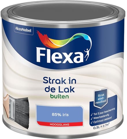 Flexa - Strak In De Lak Buitenlak Hoogglans - 85% Iris - Mengverf - 500 Ml