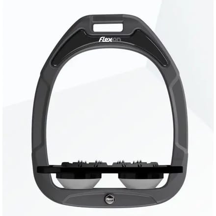 Platte Ultra Grip stijgbeugels antraciet/zwart/grijs Flex-On Green Composite