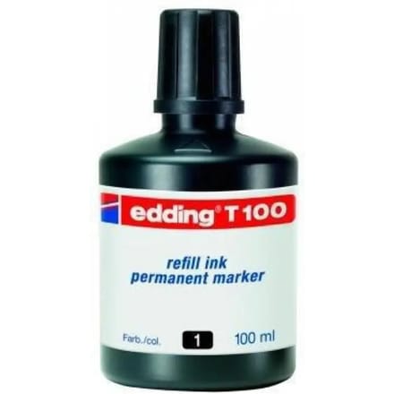 edding T100 navulinkt voor permanent markers – zwart - 100ml - potje