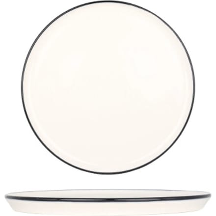 Bonna Dessertbord - Linea Black - Porselein - 22 cm - set van 6