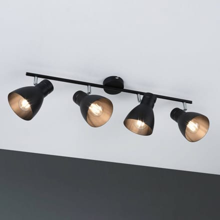 Spotlight Davy E27 230V max. 4x20W dimbaar Zwart