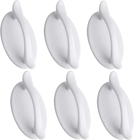 Set van 6 Witte Zelfklevende Deurgrepen - Plastic Handgrepen voor Deuren, Ramen en Kasten