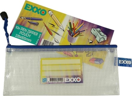 EXXO-HFP #34119 - Pen-etui; Multi-Purpose; Rits Blauw; 5 stuks