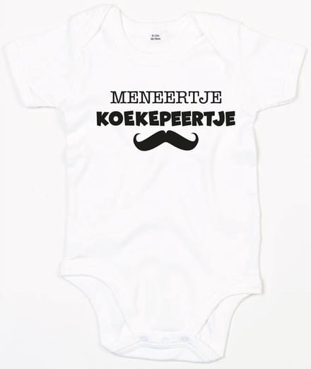 Baby Romper Meneertje Koekepeertje 3-6 maand - Wit - Rompertjes baby met tekst