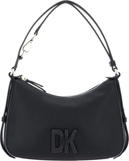 DKNY Leren Schoudertas Milan Shoulderbag Blk / Black Zwart