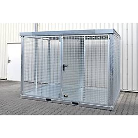 Bauer gasflessencontainer type GFC-E, afsluitbaar, L 3135 x B 2170 x H 2260 mm Roosterbodem