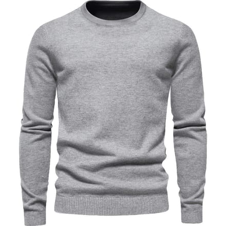 Pull épais pour homme, 10 couleurs, col ras du cou, coupe slim, automne et hiver XL gray