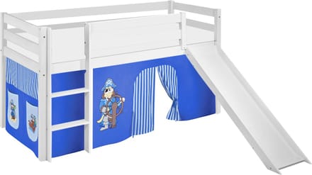 Halfhoogslaper Piraat Blauw met tent en glijbaan