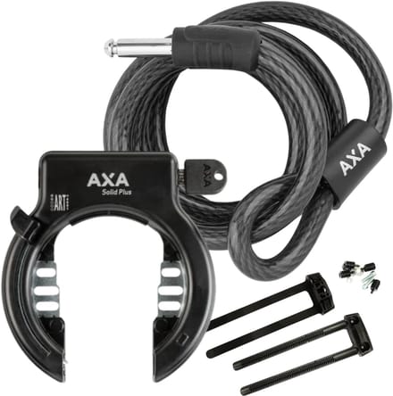 AXA Solid Plus Ringslot ART2 + AXA RLD 180 cm Insteekkabel + Falkx Flex Mount