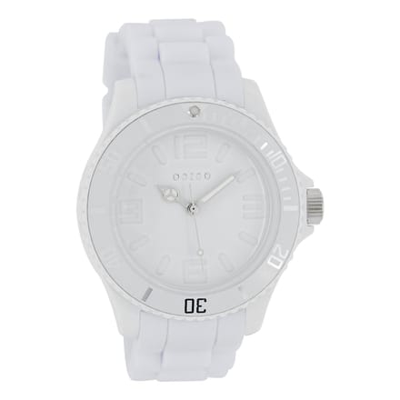 OOZOO Timepieces - Witte horloge met witte rubber band - C4361