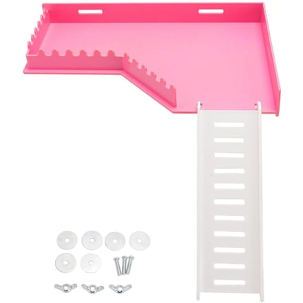 Hamster Platform Veilig Speelgoed voor Beweging Plastic Hamster Staand Platform met Ladder voor Cavia pink