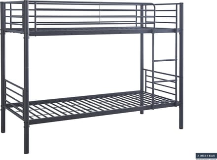 Interiax Ken Stapelbed - Grijs Metaal - 90x200 cm - Splitsbaar