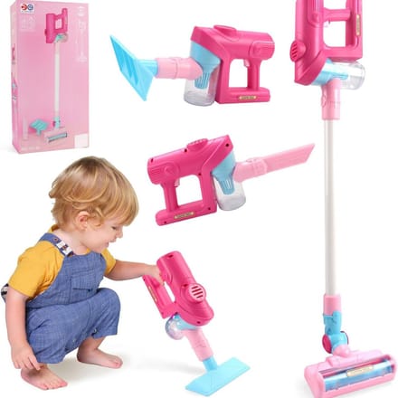 Speelgoed Stofzuiger - Speelgoedstofzuiger voor Kinderen - Speelgoed Schoonmaakset - Roze