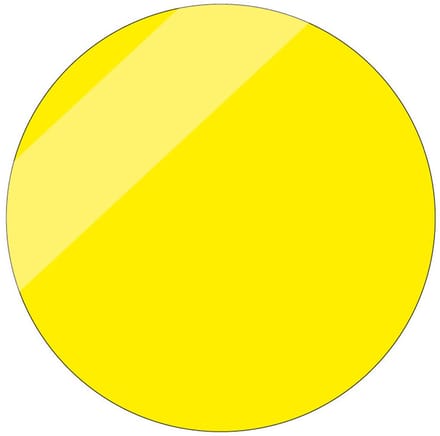 Blanco gele glans sticker, beschrijfbaar 200 mm