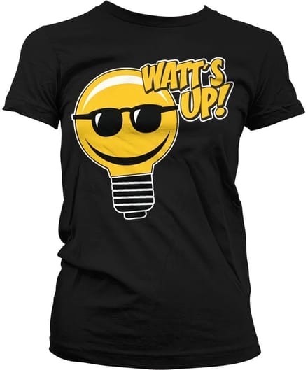 Hybris Watt's Up! Girly T-shirt voor dames, zwart