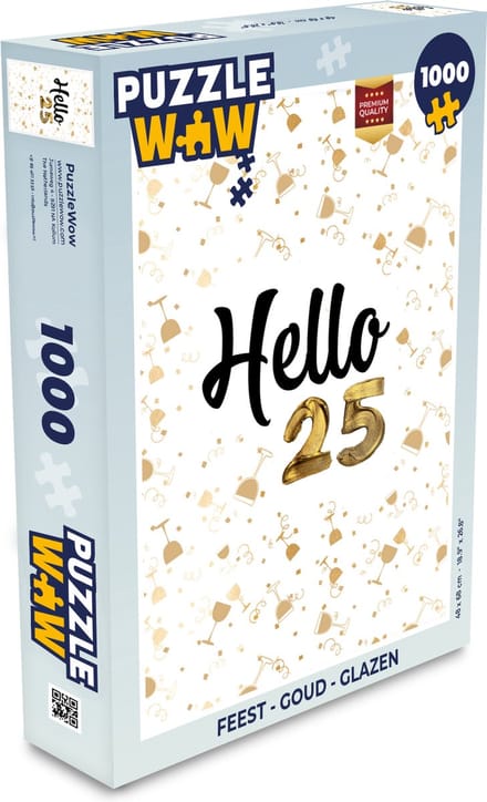 Puzzel Feest - Goud - Glazen - Legpuzzel - Puzzel 1000 stukjes volwassenen