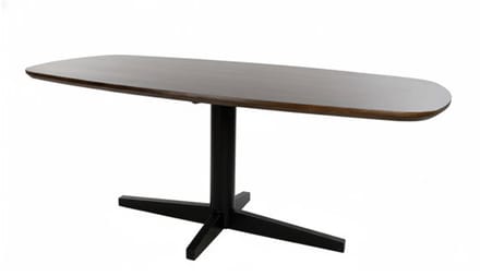 Eettafel Libra Deens ovaal mangohout 220x100 cm - Poot Zwart - Walnoot