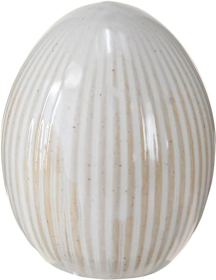 Paaseieren Keramiek Decoratief Ei met Groeven Wit Grijs 5×6cm 6st, 6 S