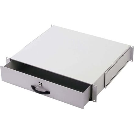 Digitus DN-19 KEY-2U 19 inch Inschuif 2 HE Uittrekbaar, Gesloten Grijs
