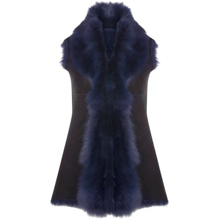 Lange damesbodywarmer van Toscana-schapenvacht-Sorocaba