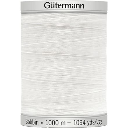 Gütermann Bobbin ondergaren, 1000 m - 1001 Wit