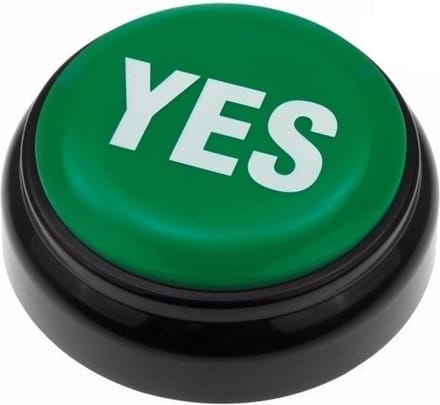KRÜGER Groene YES buzzer knop - Quiz speelgoed - Ja/Nee zeggen
