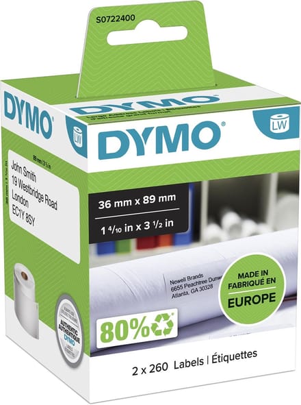 DYMO LabelWriter - address labels - 520 label(s) - 36 x 89 mm
