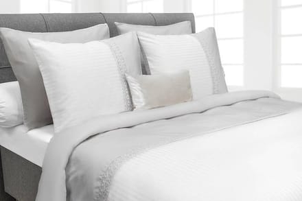 HNL Refined Satin Dekbedovertrek Joy - White/Glacier Grey 140x200/220