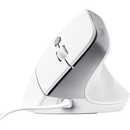 Trust BAYO II ERGONOMIC Muis Kabelgebonden Optisch Wit 6 Toetsen 2400 dpi Geïntegreerd scrollwiel