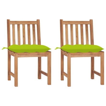 vidaXL - Tuinstoelen - 2 - st - met - kussens - massief - teakhout