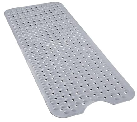 Antislip Badmat met Massage Effect en Zuignappen - Machinewasbaar, 101,6 x 40,6 cm, Grijs