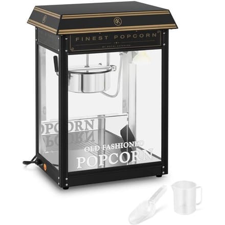 Royal Catering Popcornmachine - zwart en goud 10011100