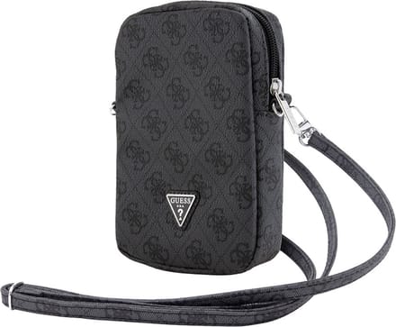 Guess Triangle Logo Wallet Pouch met Riem (7 Inch) - Zwart